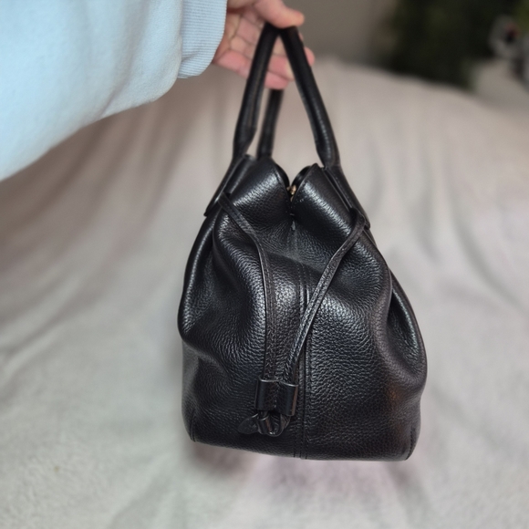 Kate Spade Dumpling LRG Satchel BLK Pebbled Leather Crossbody Bag K8134 W/patch - Picture 6 of 11